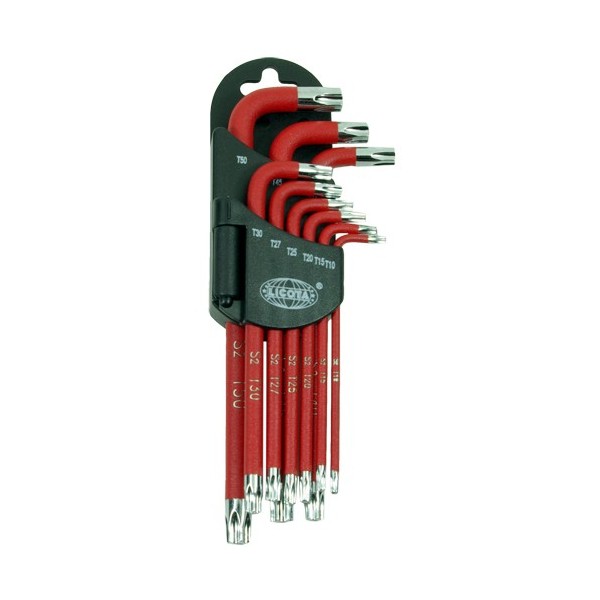 Jeu De 9 Clés Torx Extra Longues SabreCut - T10 à T50 - Prise Souple Et Codage Couleur - Qualité Pro